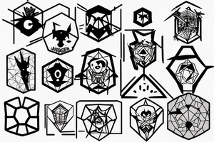 hacker, hexagon, binary, wilderness tattoo idea
