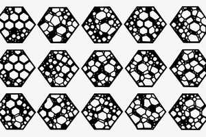 binary hexagons, hacker, dark tattoo idea