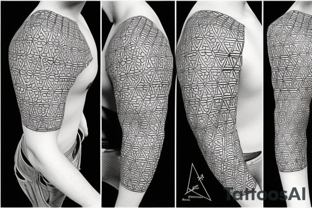 binary hexagons, sleeve tattoo idea