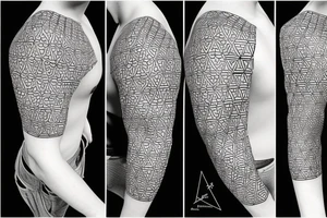 binary hexagons, sleeve tattoo idea