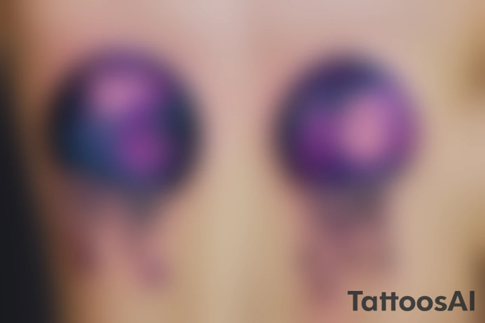 The moon with Amethyst crystals inside tattoo idea