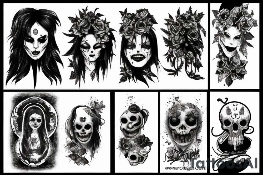 horror women tattoo idea