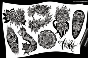 black graphic tattoo, lettering and blackwork are highly social subjects. tattoo idea