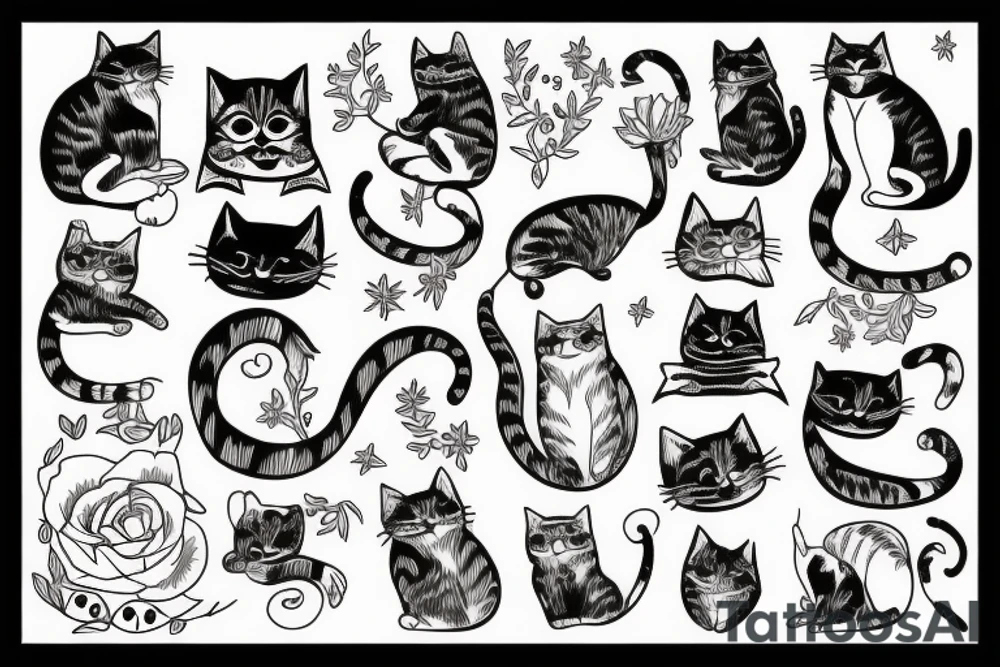 cat animals tattoo idea
