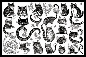 cat animals tattoo idea