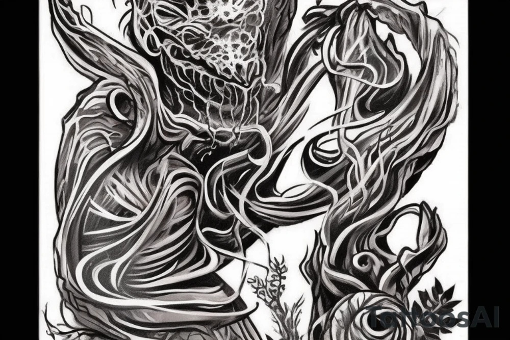 две руки держащие друг друга переплетённые красной нитью tattoo idea