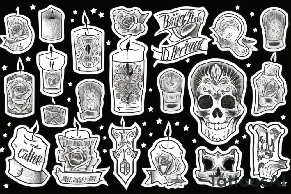 bright candle tattoo idea