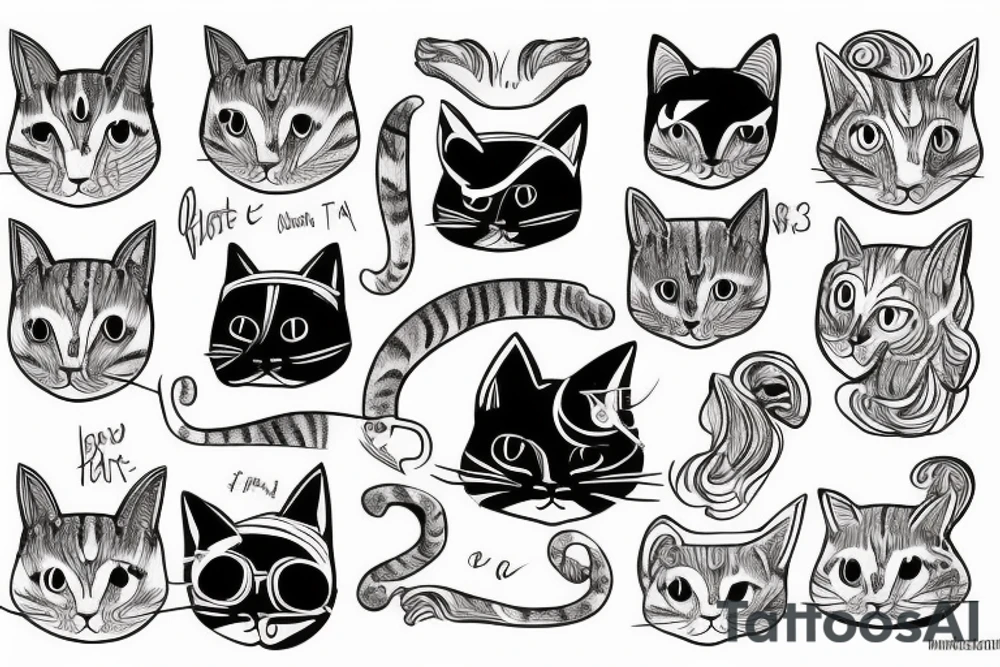 cat in nike blazer tattoo idea