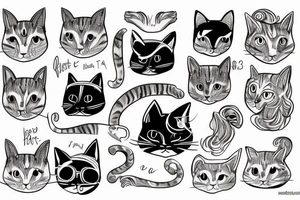 cat in nike blazer tattoo idea