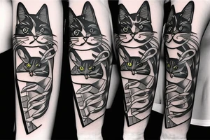 cat in nike blazer tattoo idea