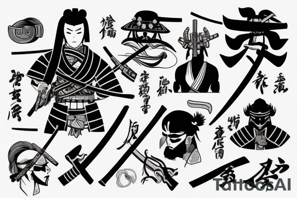 a samurai holding a katana tattoo idea