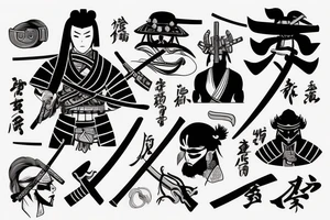 a samurai holding a katana tattoo idea