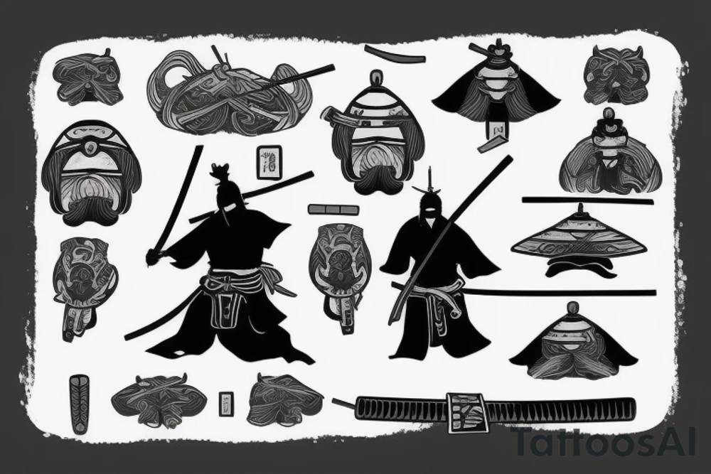 a samurai holding a katana tattoo idea