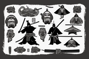 a samurai holding a katana tattoo idea