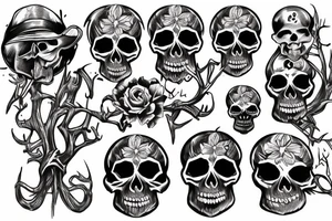 Skull with woods tattoo idea