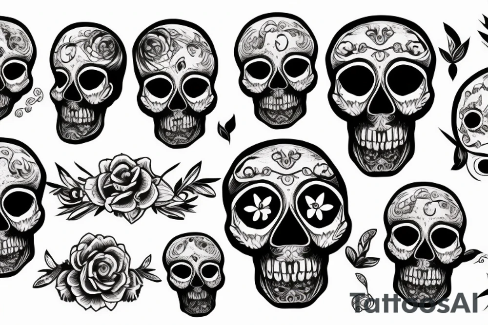 Skull with woods tattoo idea