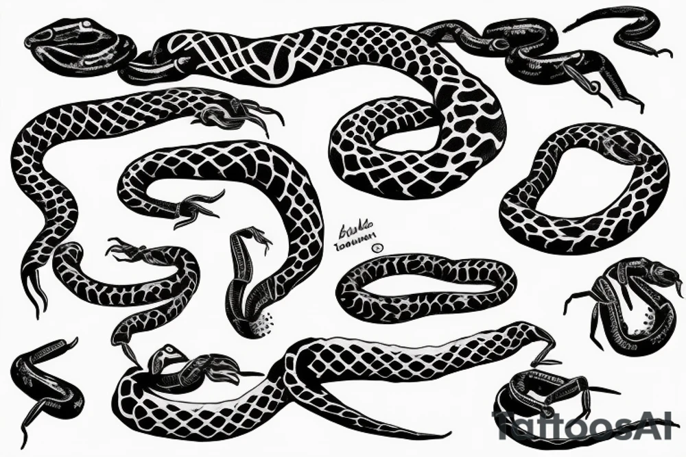 Snake wrapped around the scorpion tattoo idea