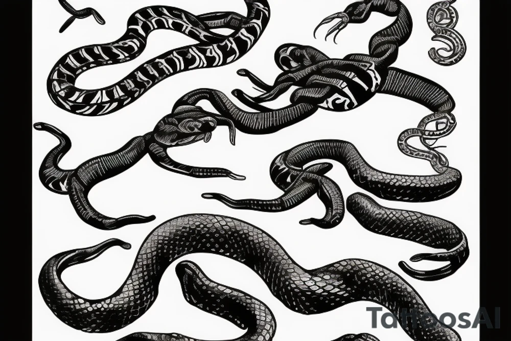 Snake wrapped around the scorpion tattoo idea