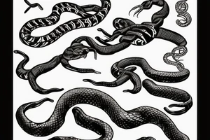 Snake wrapped around the scorpion tattoo idea