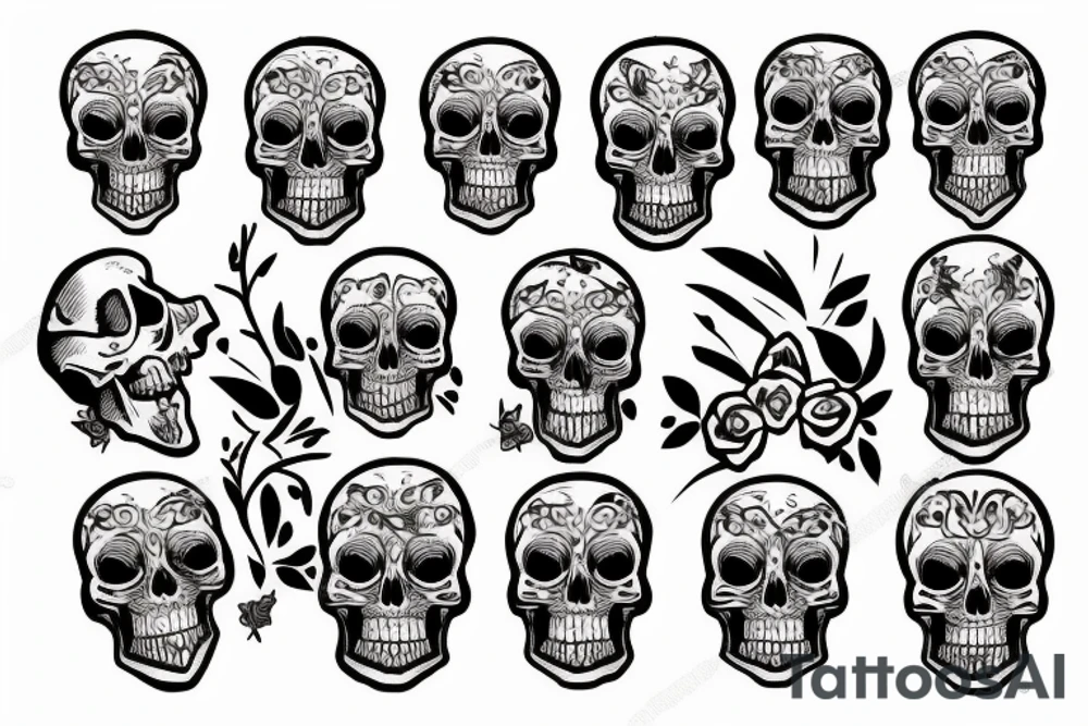 Skull with woods tattoo idea