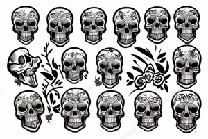 Skull with woods tattoo idea