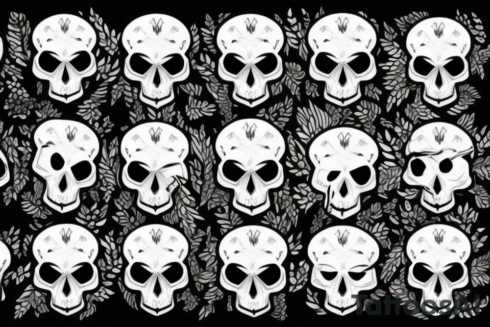 Skull with woods tattoo idea