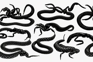 Snake wrapped around the scorpion tattoo idea