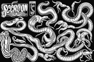 Snake wrapped around the scorpion tattoo idea
