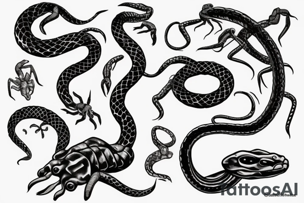 Scorpio with snake tattoo idea