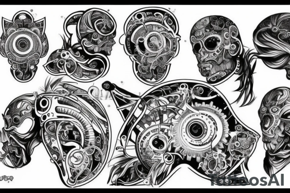 Скелет в темных доспехах tattoo idea