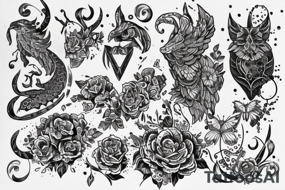 Скелет в темных доспехах tattoo idea