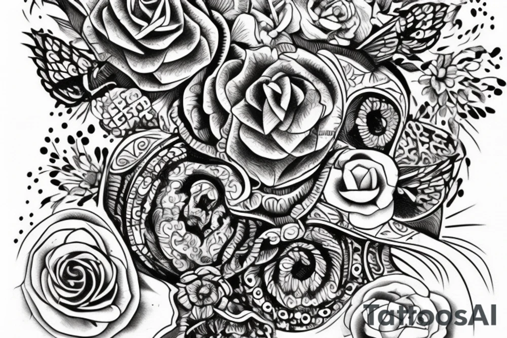 Скелет в темных доспехах tattoo idea