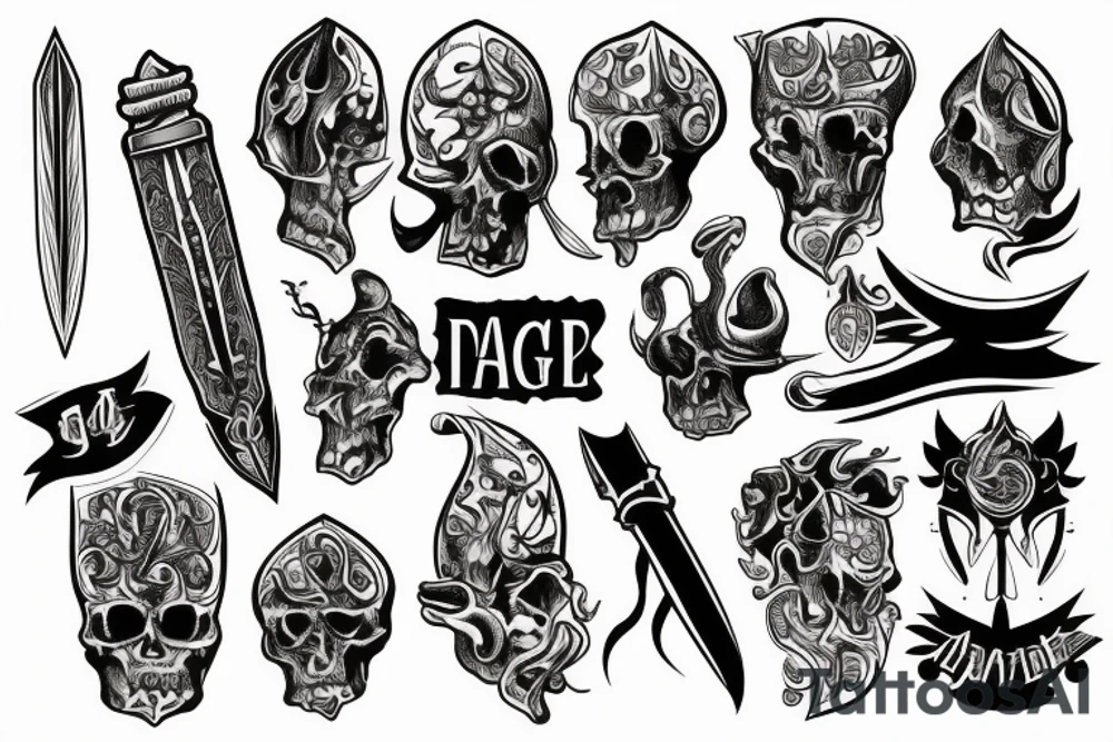 dagger old school tattoo idea