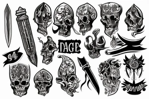 dagger old school tattoo idea