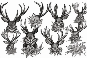 Jackalope and a fountain tattoo idea