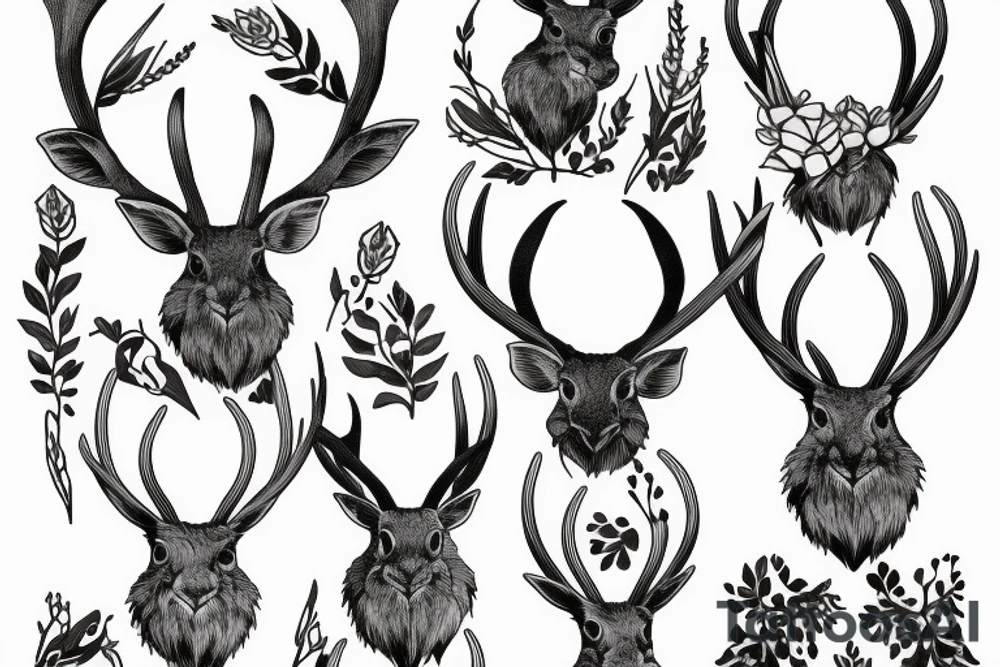 Jackalope and a fountain tattoo idea