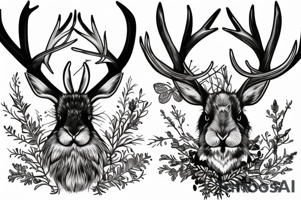 Jackalope and a fountain tattoo idea