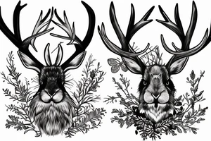 Jackalope and a fountain tattoo idea