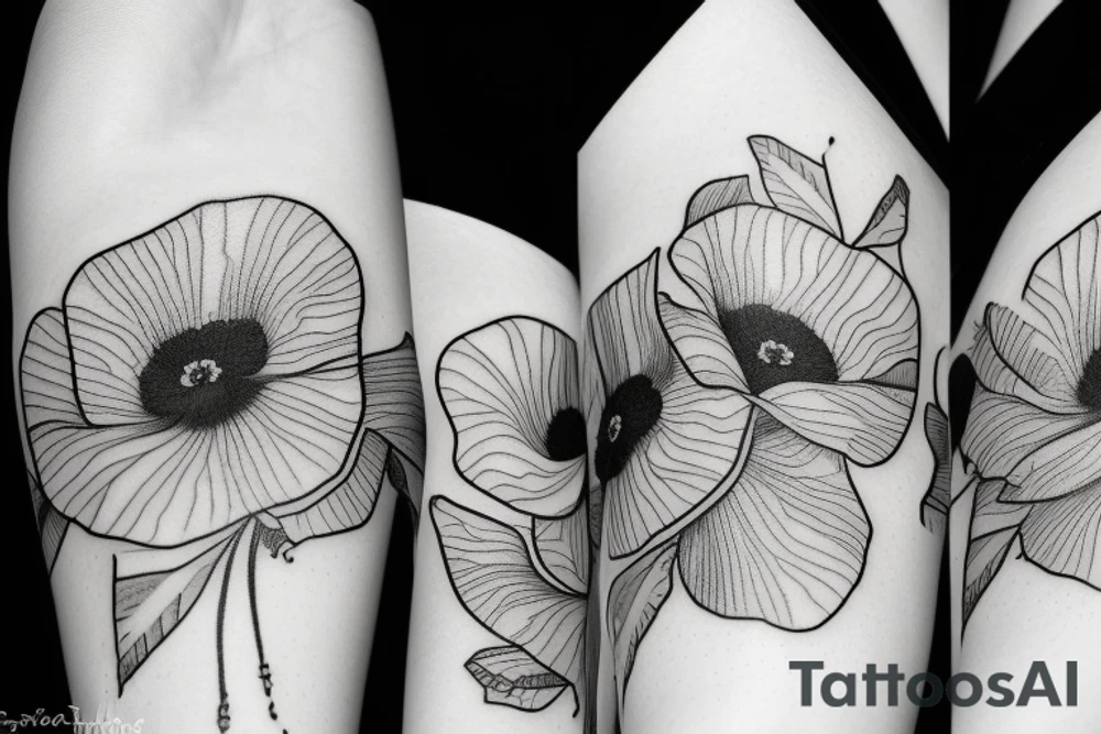 One Poppy, fine line tattoo idea