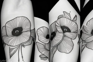 One Poppy, fine line tattoo idea