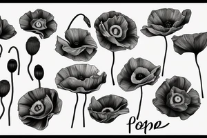 One Poppy, fine line tattoo idea
