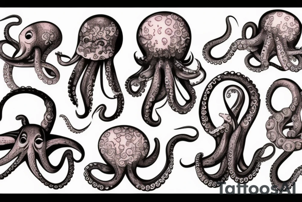 octopus eating chicken tattoo idea