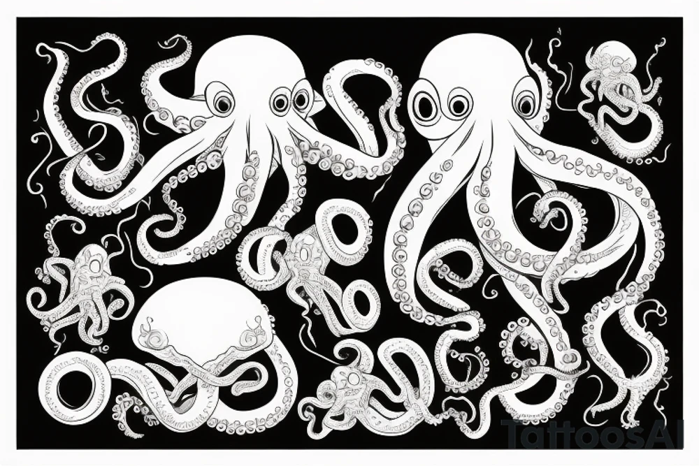 octopus eating chicken tattoo idea