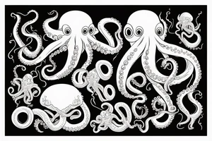 octopus eating chicken tattoo idea