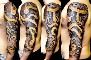 octopus eating chicken tattoo idea