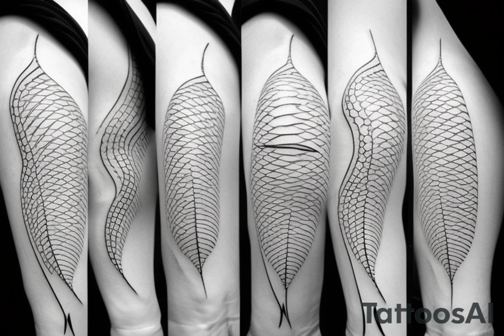 minimal fine line fish tattoo idea