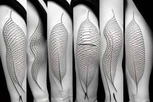 minimal fine line fish tattoo idea