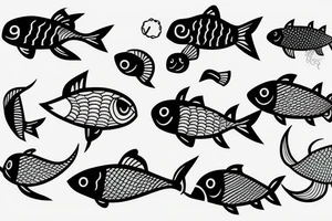 minimal fine line fish tattoo idea
