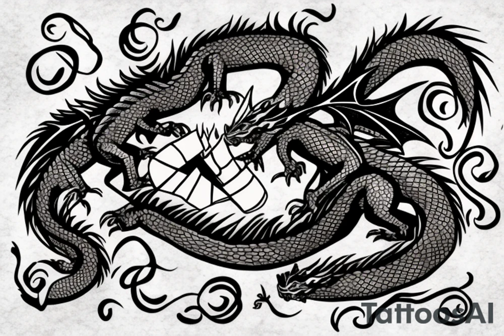 Dragon eating a cheesecake tattoo idea