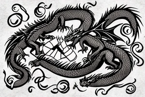 Dragon eating a cheesecake tattoo idea